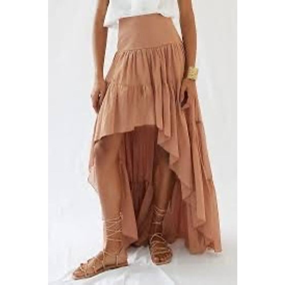 Erika Peña Tiered High-Low Maxi Skirt, M/L